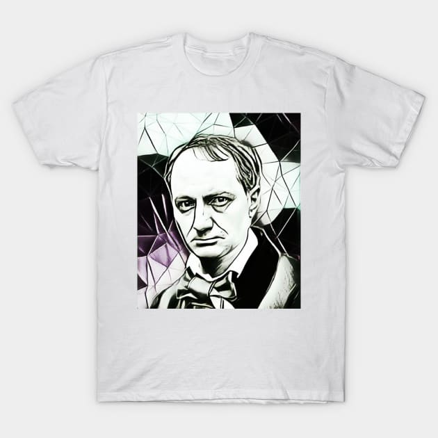 Charles Baudelaire Black and White Portrait | Charles Baudelaire Artwork 3 T-Shirt by JustLit